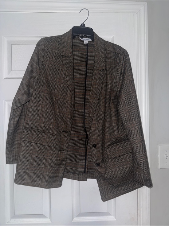 Old Navy Jackets & Blazers - Plaid Single-Breasted Blazer in Brown & Black